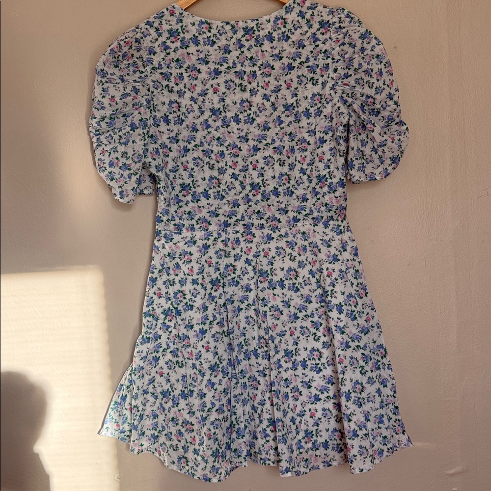 LoveShackFancy Blue and Pink Floral Mini Dress 6 - Picture 6 of 9